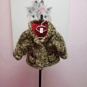 Starting Out Faux Fur Leopard Coat